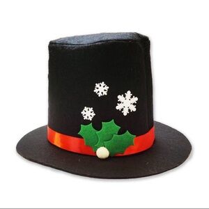 NWT Target Bullseye Playground Holiday Snowman Novelty Black Hat, Adult size